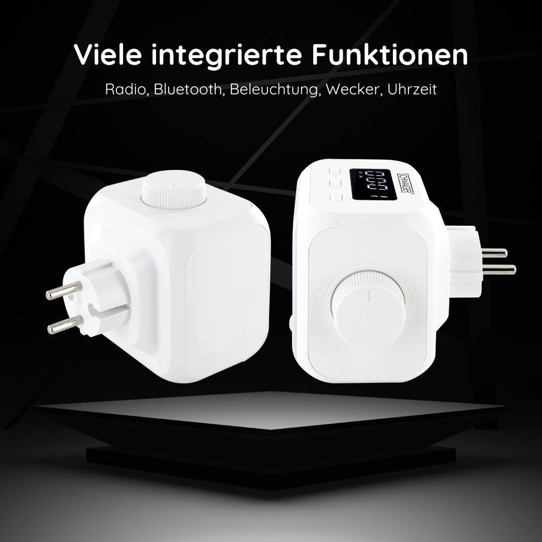 Socket radio with light sensor and lighting