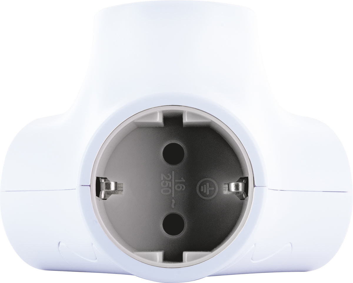 Triple socket cube with 2x USB charging ports