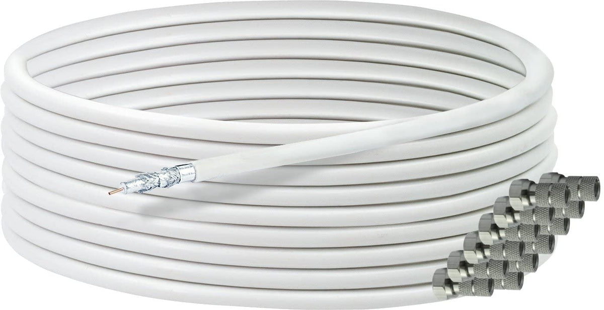 Koaxialkabel 25 m mit F-Steckern 135 dB