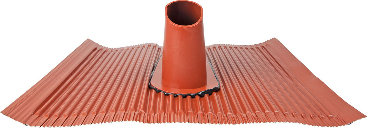 Dachhaube Aluminium ziegelrot/schwarz bis Ø 60 mm