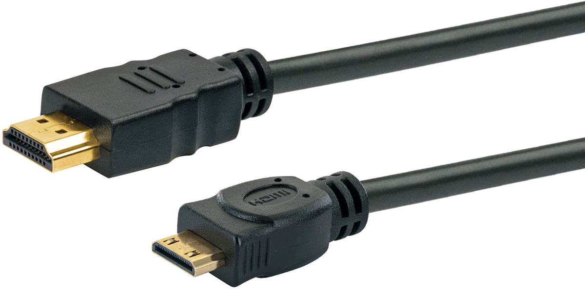 HDMI-Mini-HDMI® Adapterkabel mit Ethernet 18 Gbit/s schwarz/gold 1,5 m