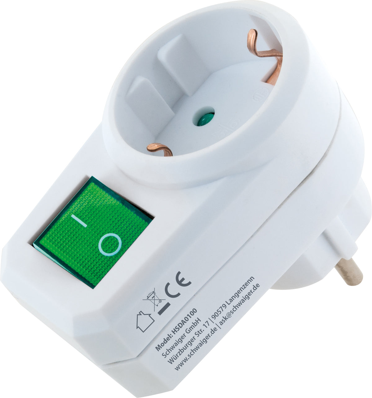 Hardmann Steckdosenadapter mit Schalter