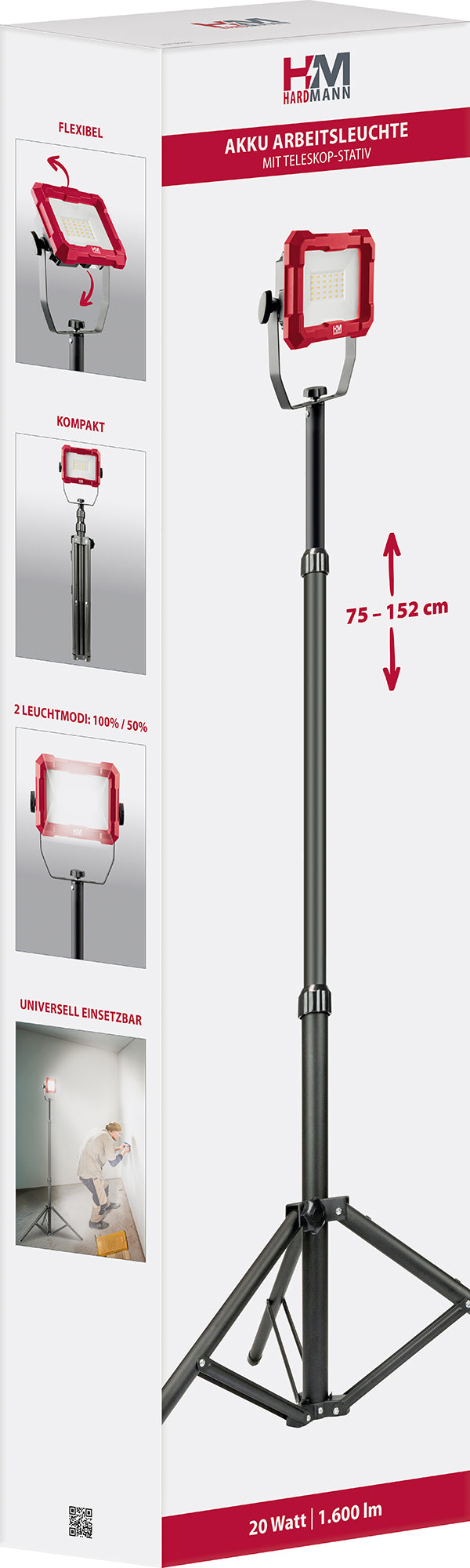 Hardmann Akku Stativ-Baustrahler