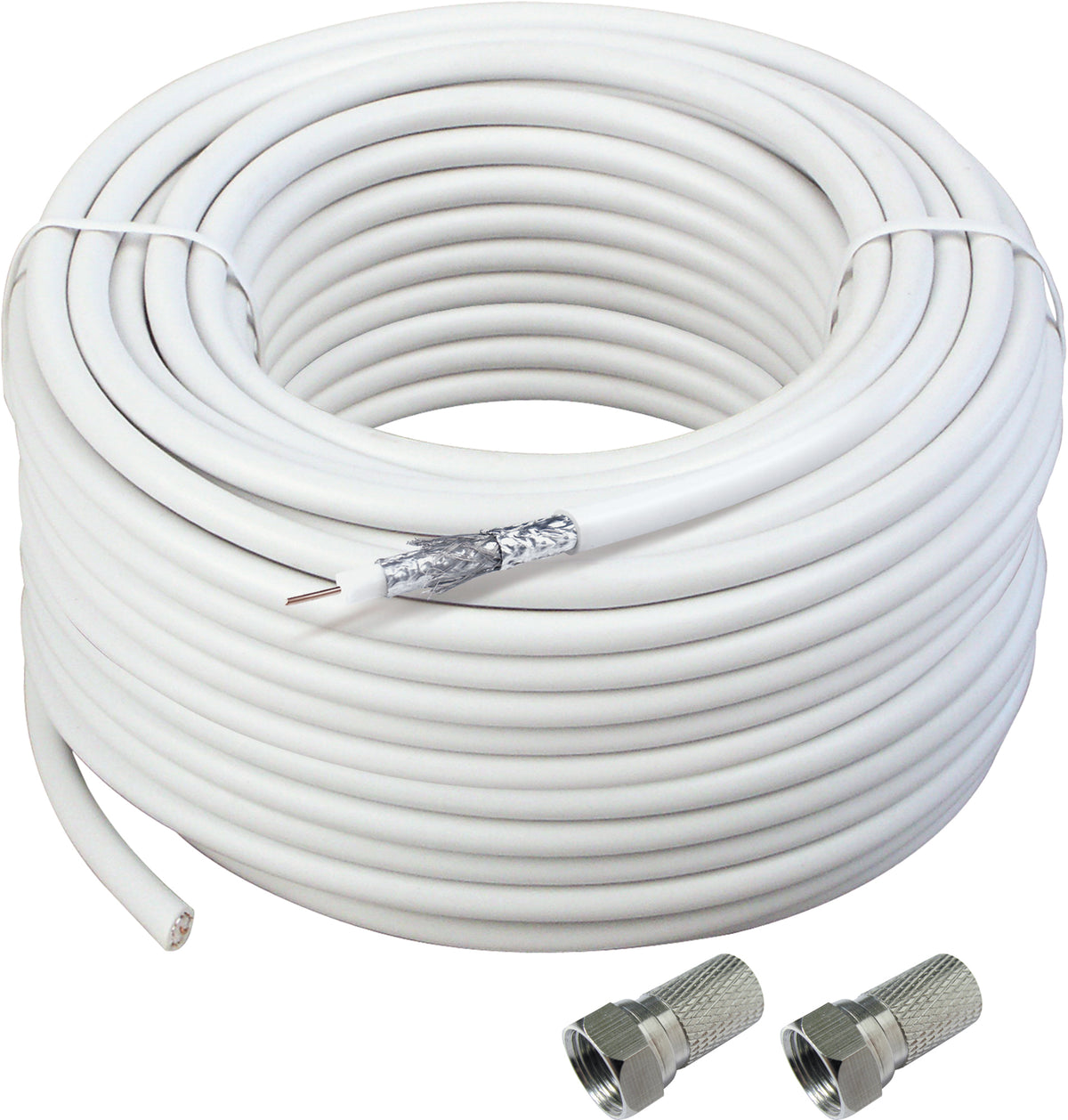 Koaxialkabel mit 2x F-Stecker 15/25 m 115 dB