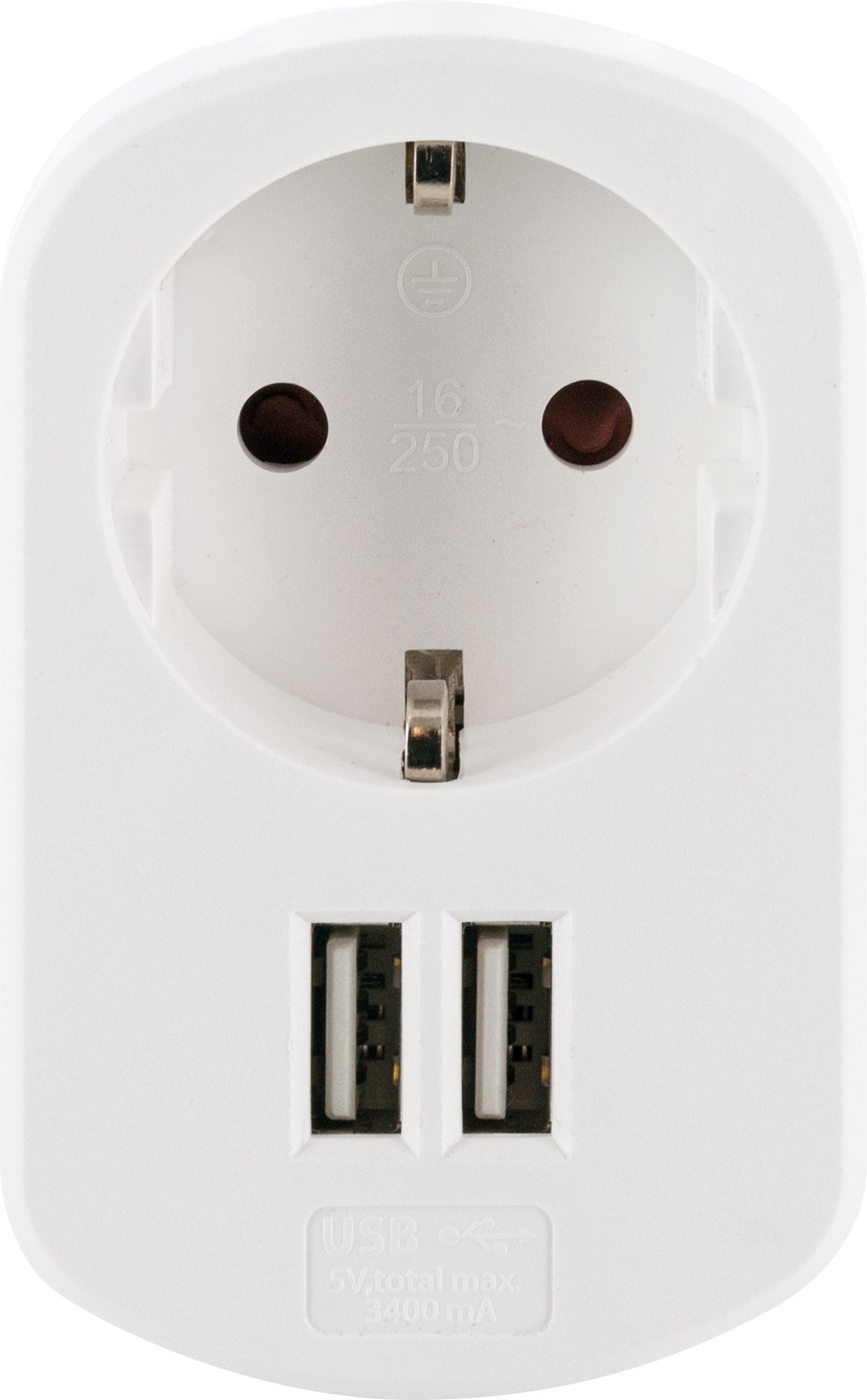 Ladegerät mit Steckdose + 2x USB-A