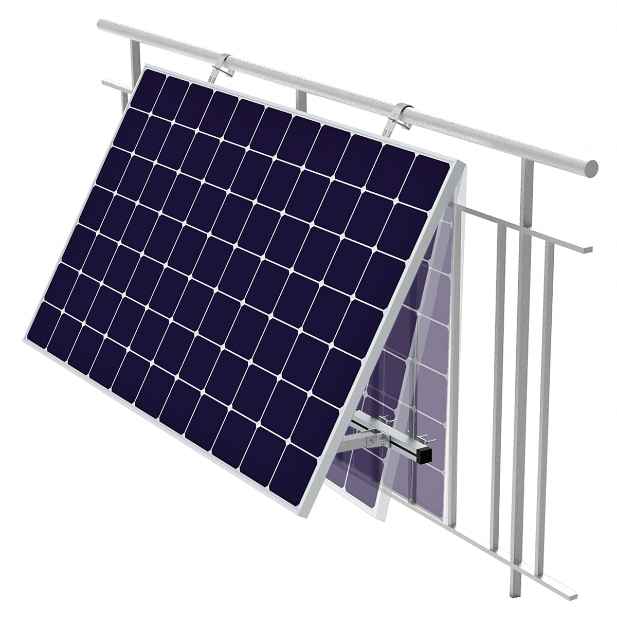 Railing bracket for solar module silver