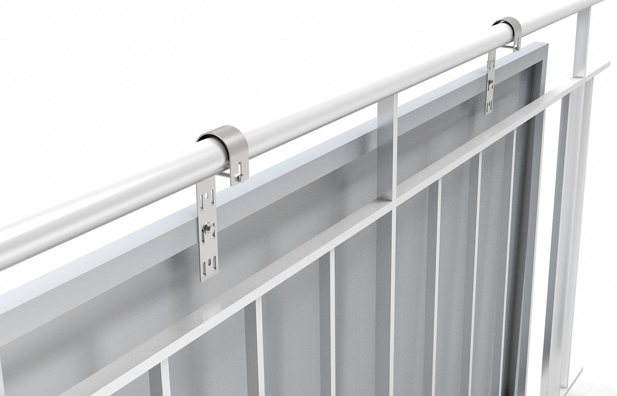 Railing bracket for solar module silver