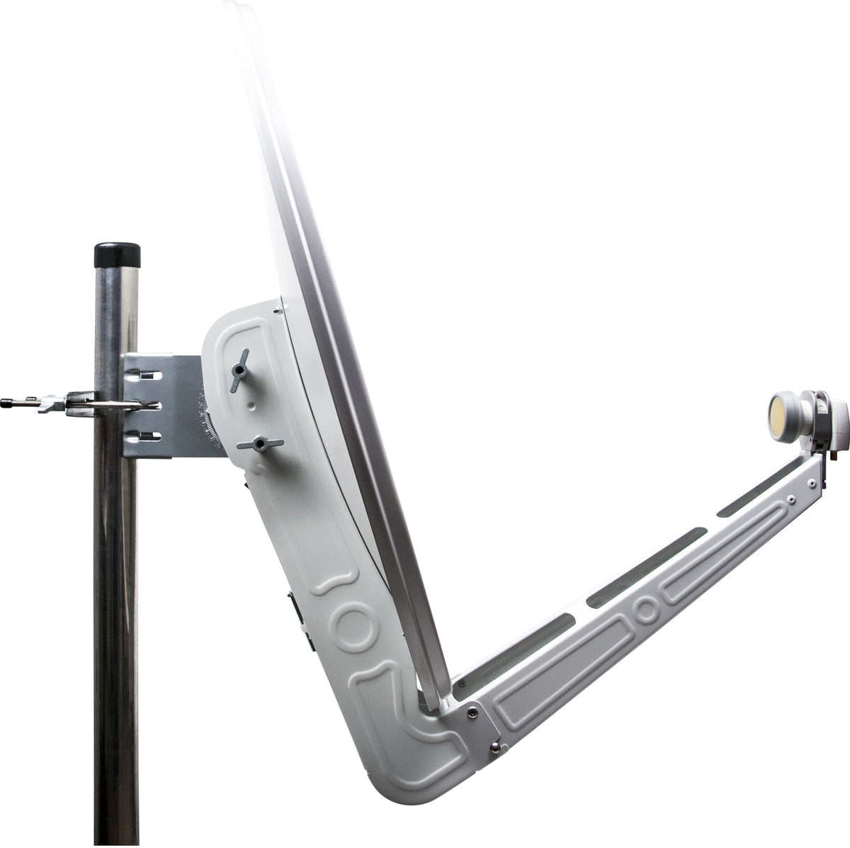 Aluminium Satellitenschüssel LNB-Doppeltragarm 80 cm Hellgrau/Rot/Anthrazit