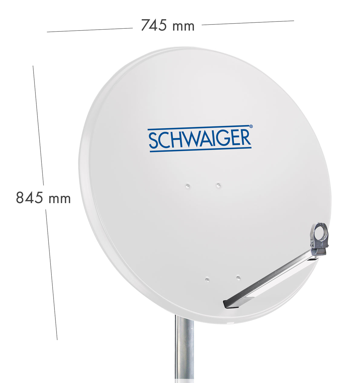 Aluminium Satellitenschüssel 80 cm Hellgrau/Rot/Anthrazit