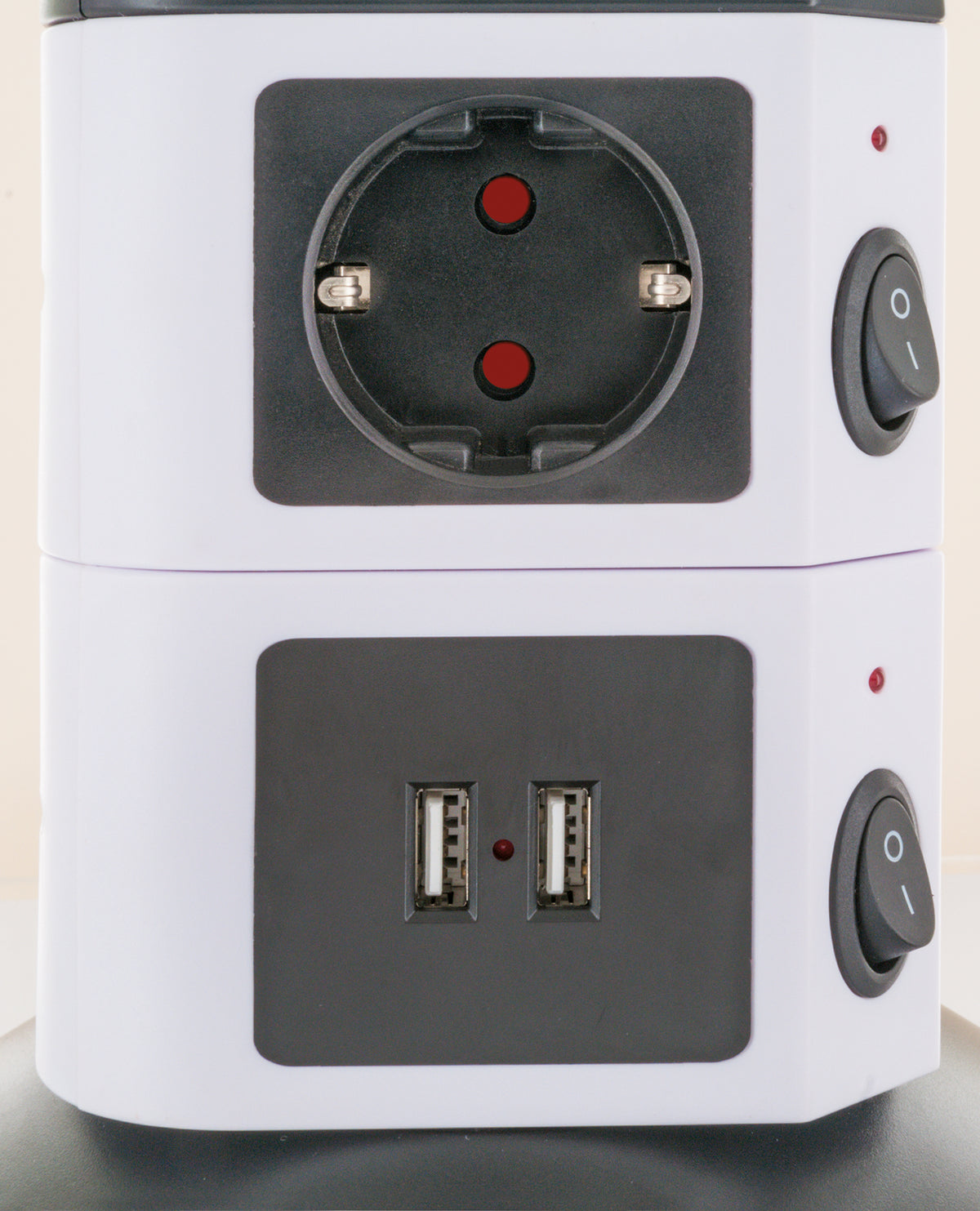 Socket tower 7-way 2 USB-A ports cable extendable rotatable