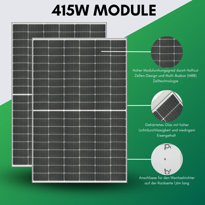 Solaranlage Set 2x 415W Modul