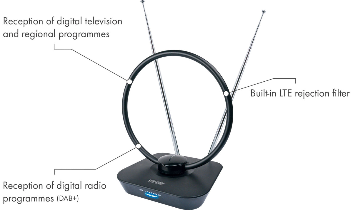 DVB-T2(T) Zimmerantenne (aktiv)
