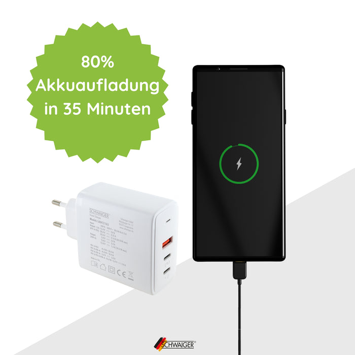 Schnell-Ladeadapter USB-C & A 65W