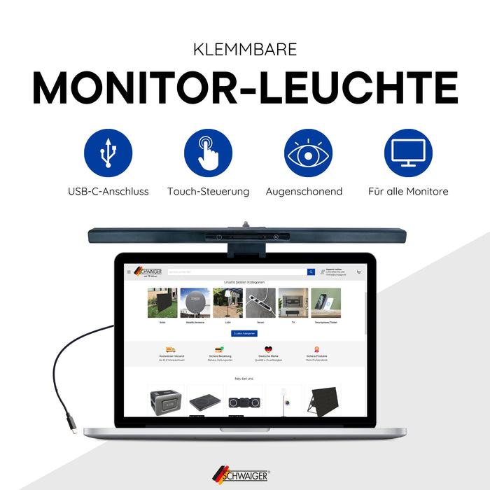 Monitor/Bildschirm Leuchte mit Klemmhalterung