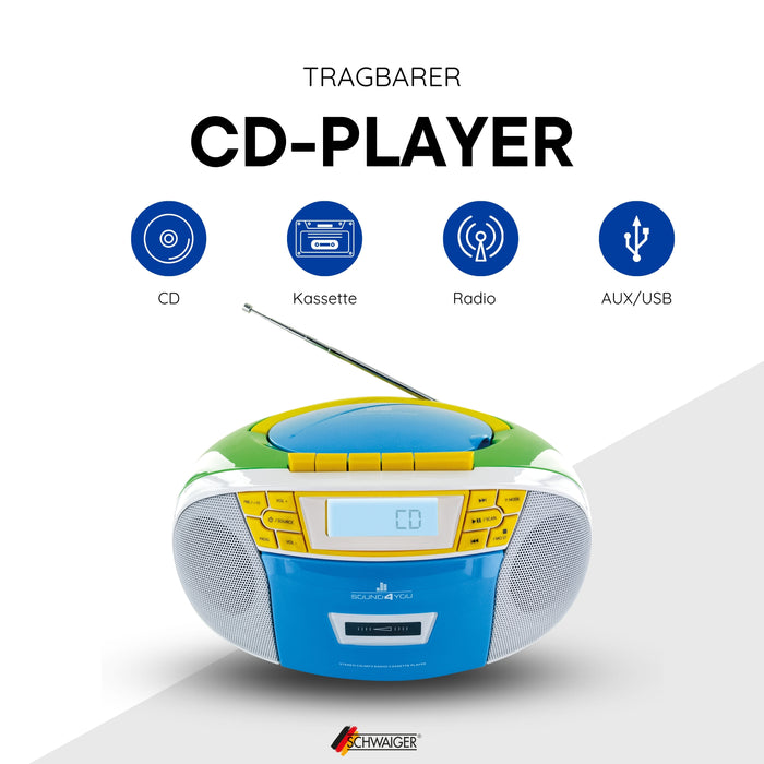CD-Player mit Kassettenspieler und Radio