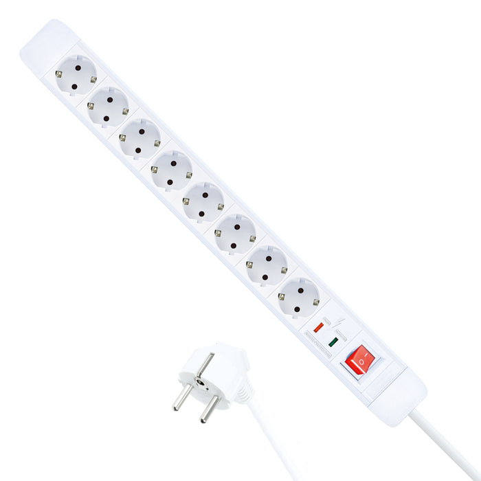 8-way power strip with surge protection 1.5 m