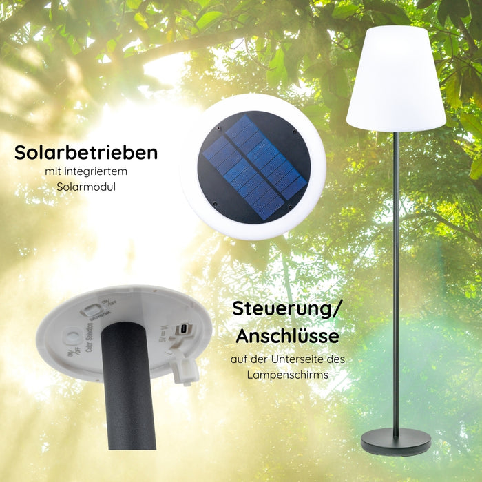 Solar outdoor floor lamp RGB LED 