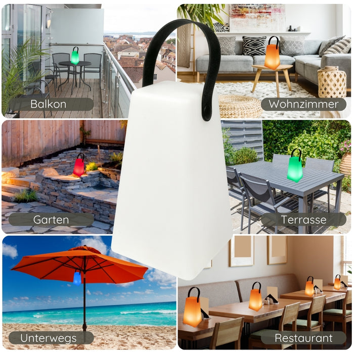 Solar-Tischleuchte mit Trageriemen