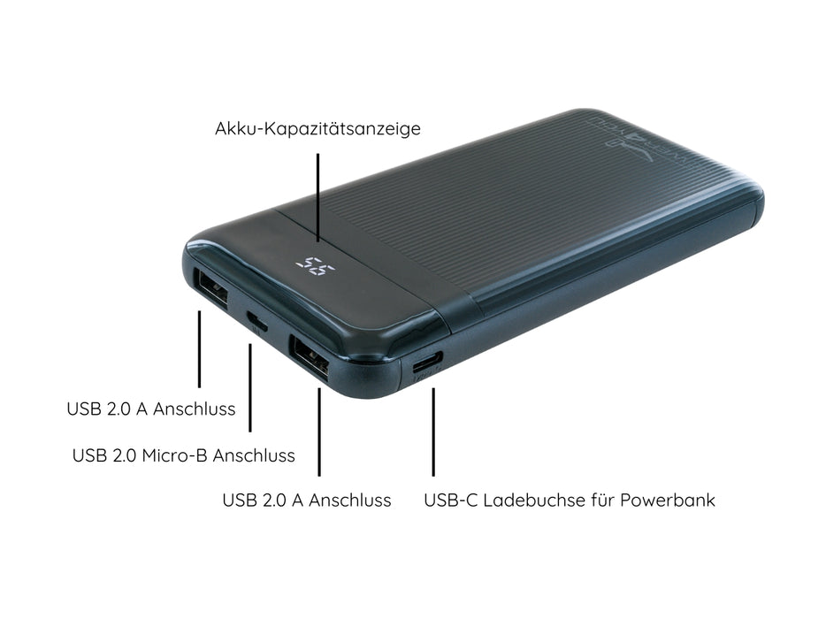 Power bank (10000 mAh) "Flat" with capacity display