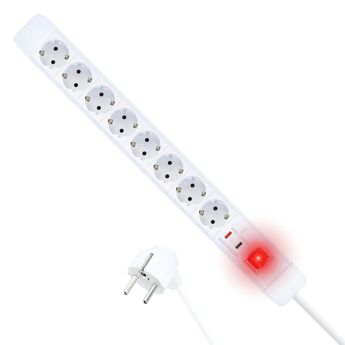 8-way power strip with surge protection 1.5 m