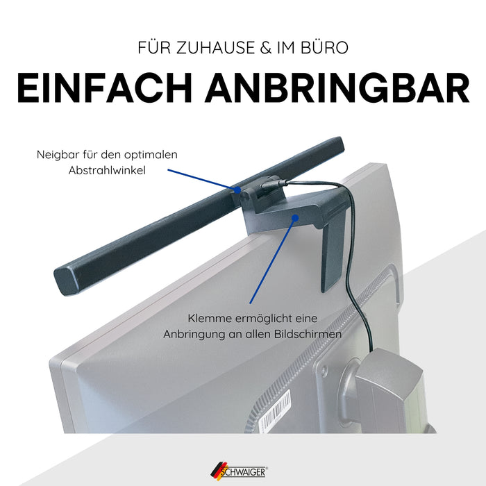 Monitor/Bildschirm Leuchte mit Klemmhalterung