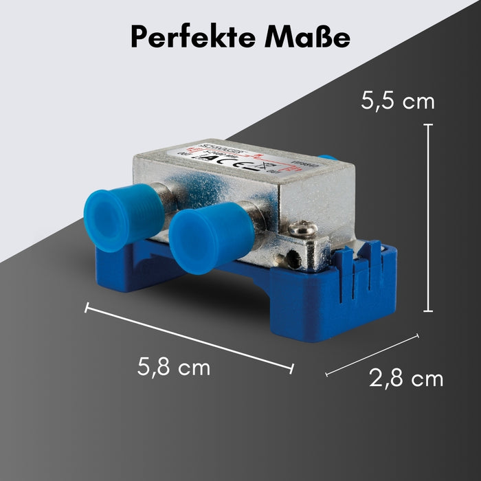 2-way distributor for satellite, antenna and cable systems 5 dB