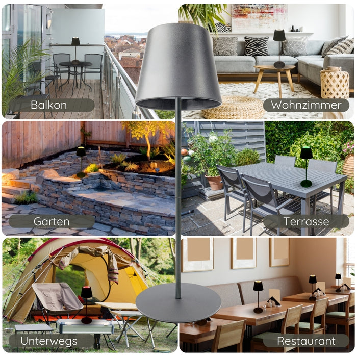 Tischleuchte teilbar mit Touchsteuerung Anthrazit/Schwarz/Weiß