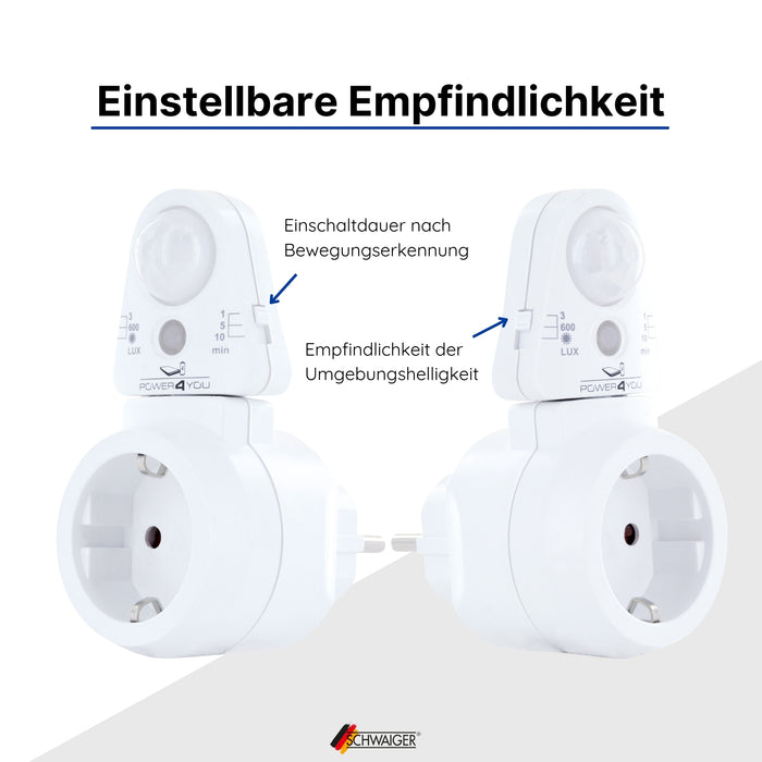 Adapter socket with PIR motion sensor