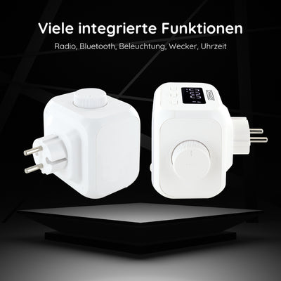 Socket radio with light sensor and lighting