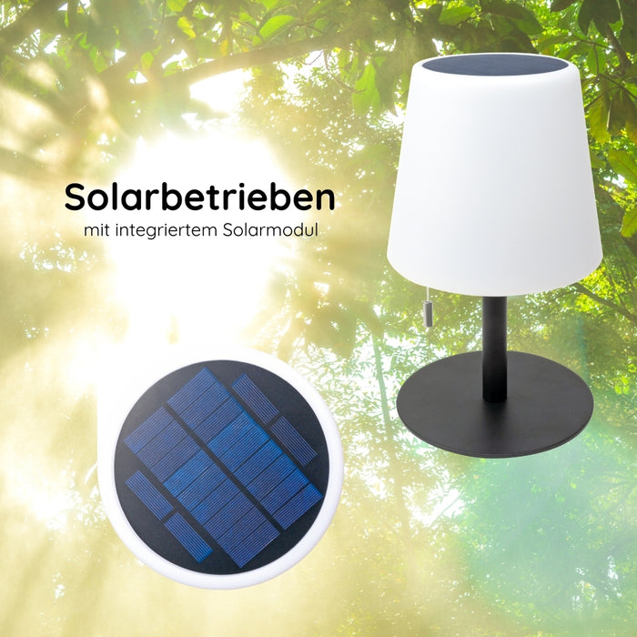 RGB LED outdoor solar table lamp with pull switch