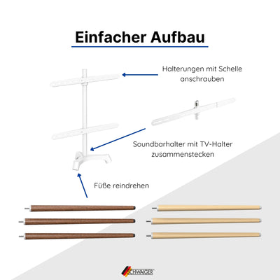 TV easel set (with soundbar holder)
