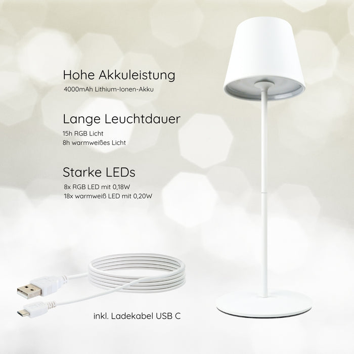 RGB table lamp with touch control