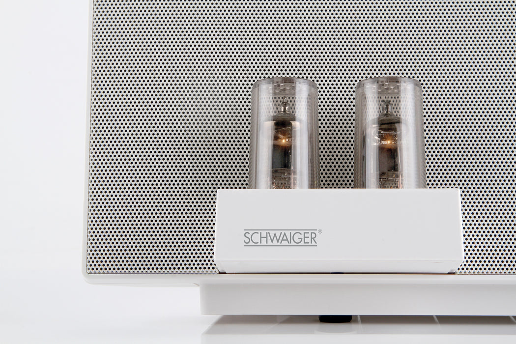 Hybrid Hi-Fi Lautsprechersystem mit Vakuum Röhrenverstärker (Bluetooth, NFC, AUX, USB, etc.)