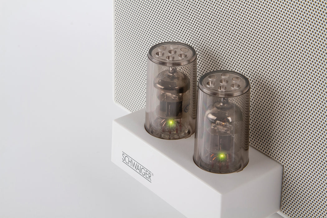 Hybrid Hi-Fi Lautsprechersystem mit Vakuum Röhrenverstärker (Bluetooth, NFC, AUX, USB, etc.)