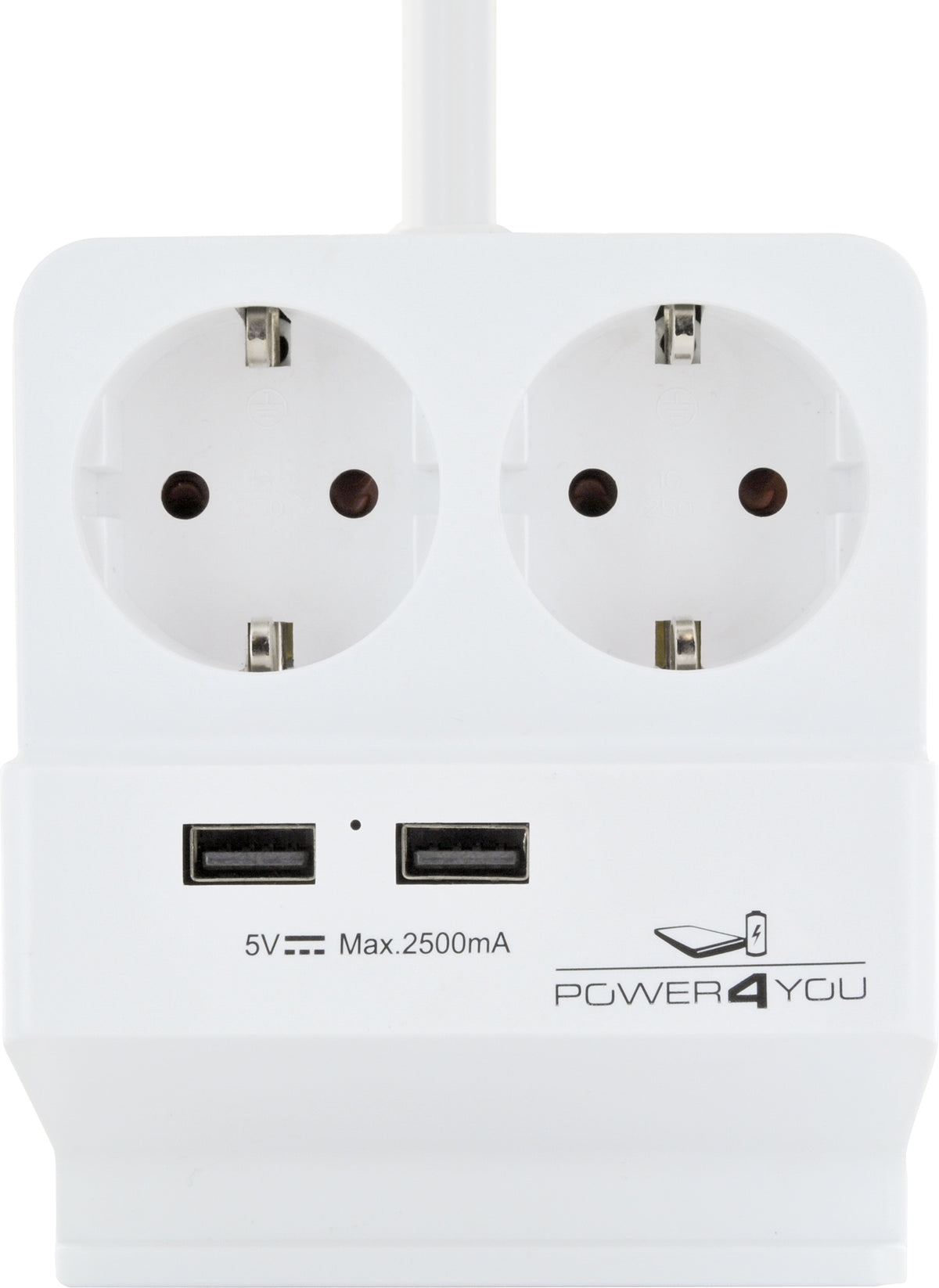 Smartphone-Halter mit 2x Steckdose + 2x USB 2.0 A