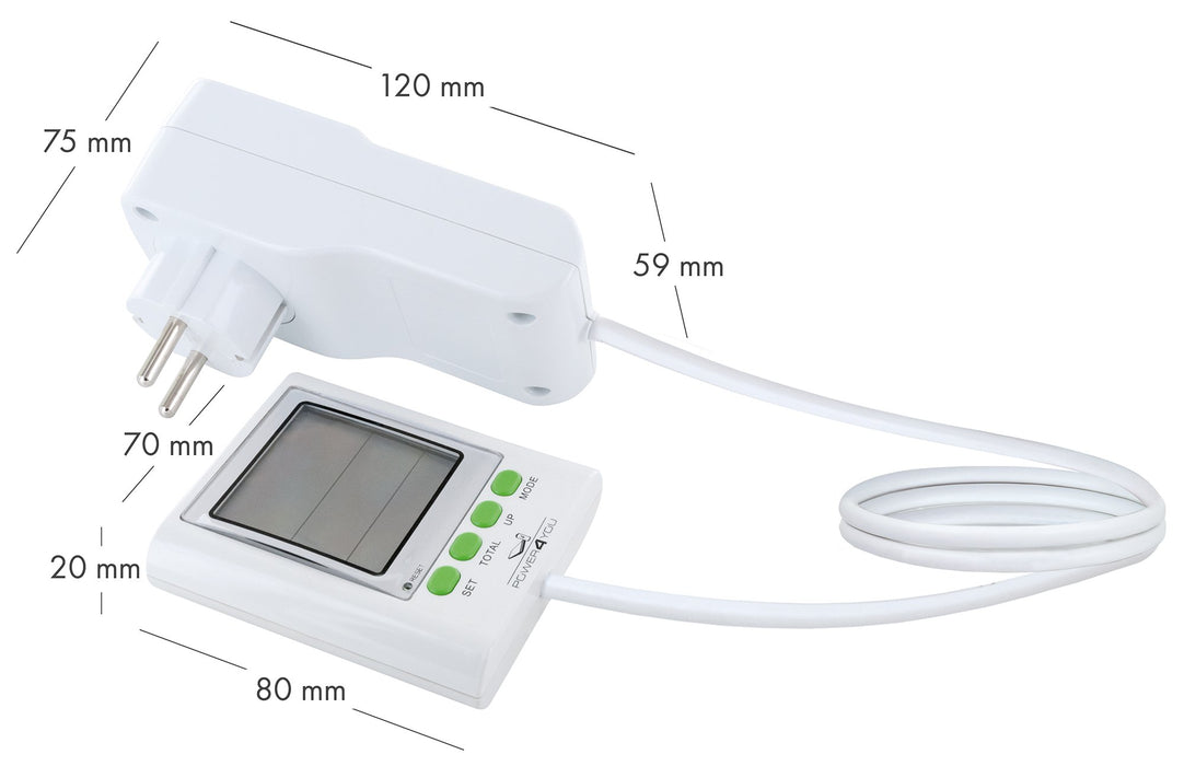 Energiekostenmessgerät mit verlängertem Display