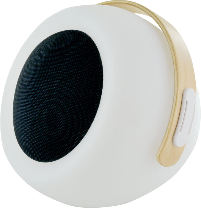 Lautsprecher Tischleuchte mit Holzhenkel