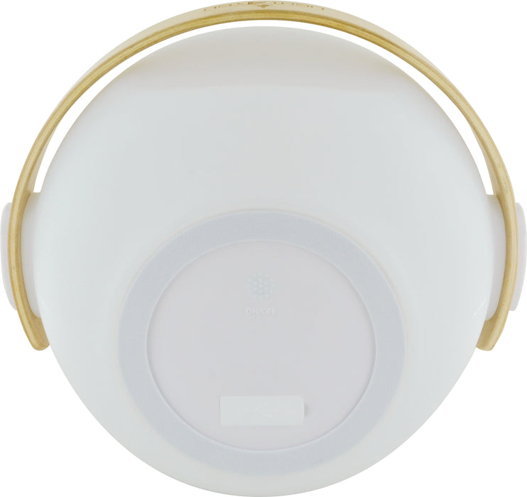 Lautsprecher Tischleuchte mit Holzhenkel