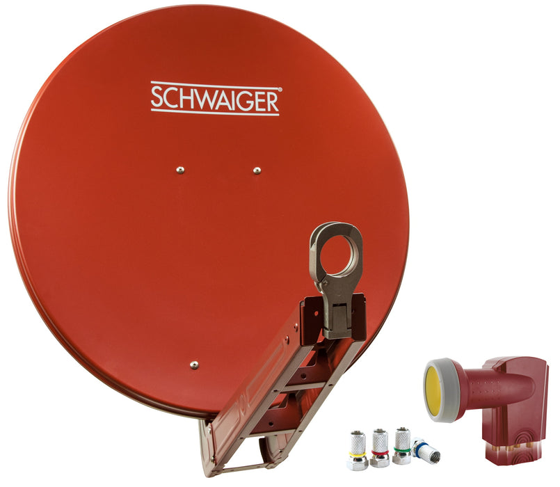 Satellitenanlage Set Ziegelrot Aluminium 75 cm