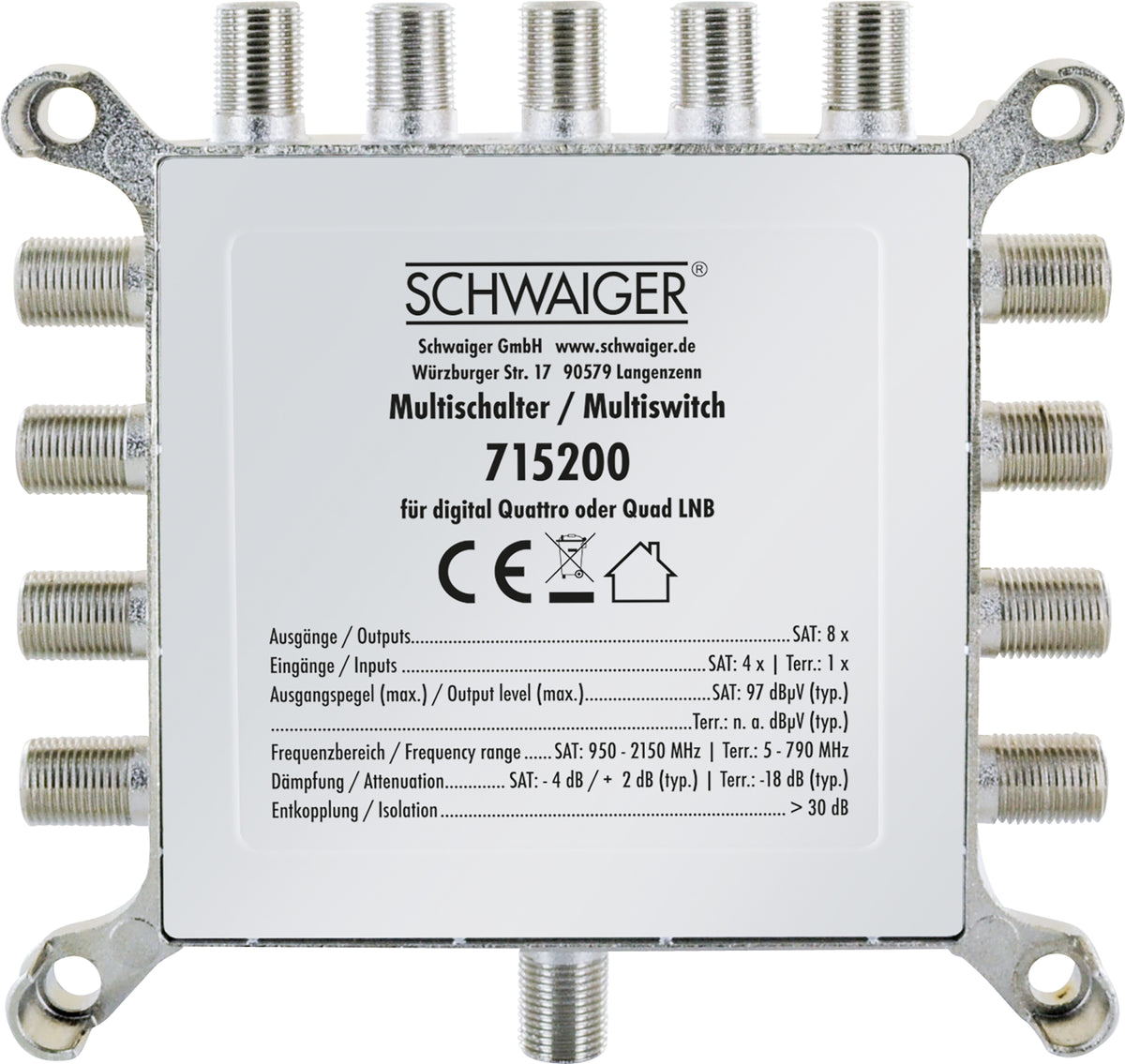 SAT Multischalter 5/8 mit Netzteil