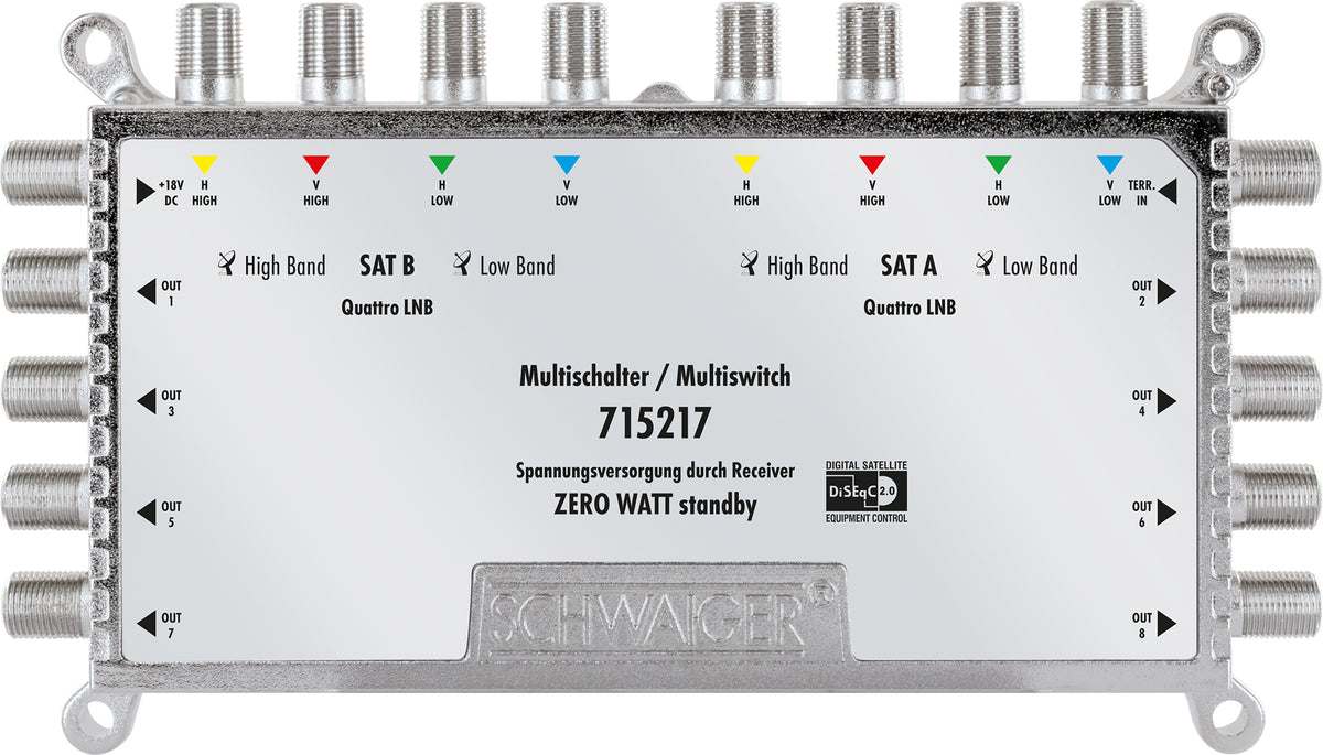 SAT multiswitch 9/8 with power supply