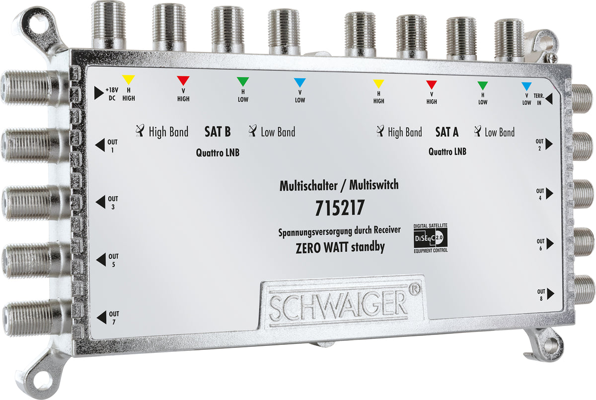 SAT Multischalter 9/8 mit Netzteil