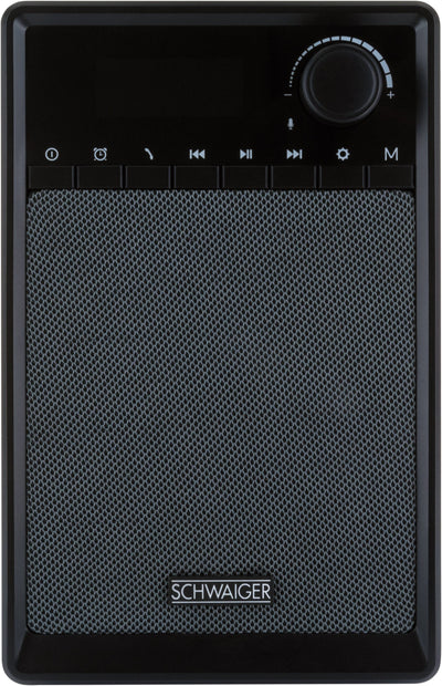 Clock radio via FM (analogue) and AUX-IN
