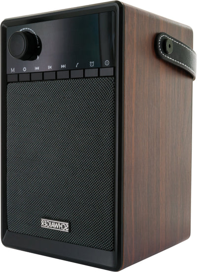 Clock radio via FM (analogue) and AUX-IN