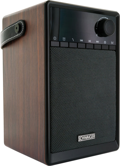 Clock radio via FM (analogue) and AUX-IN