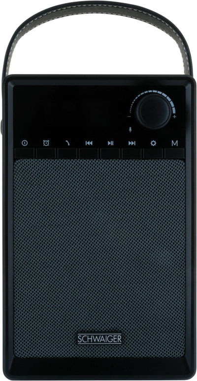 Clock radio via FM (analogue) and AUX-IN