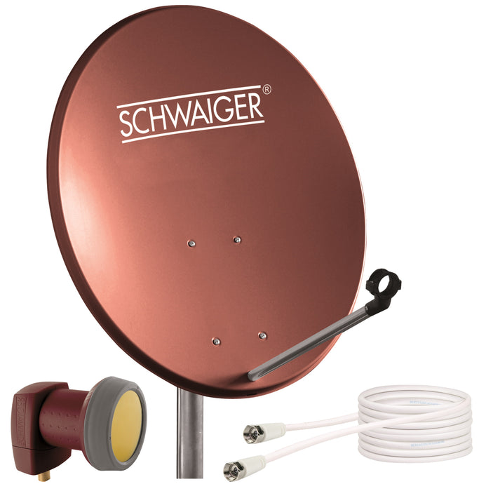 Satellitenanlage Set Ziegelrot Stahl 55 cm
