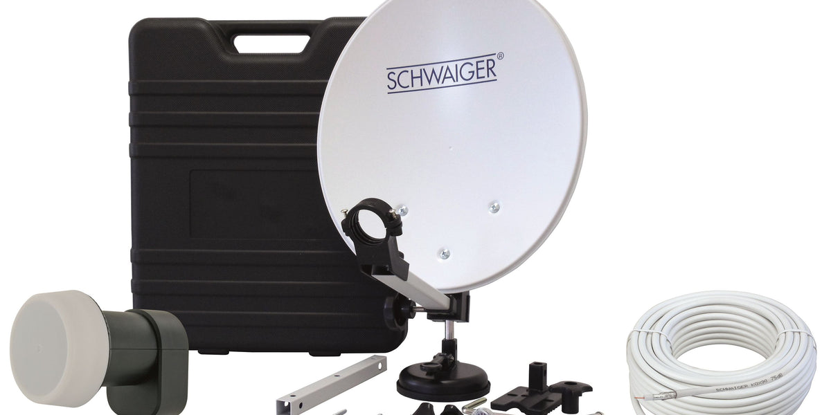 Camping Satellitenanlage Hellgrau Stahl 35 cm — Schwaiger GmbH