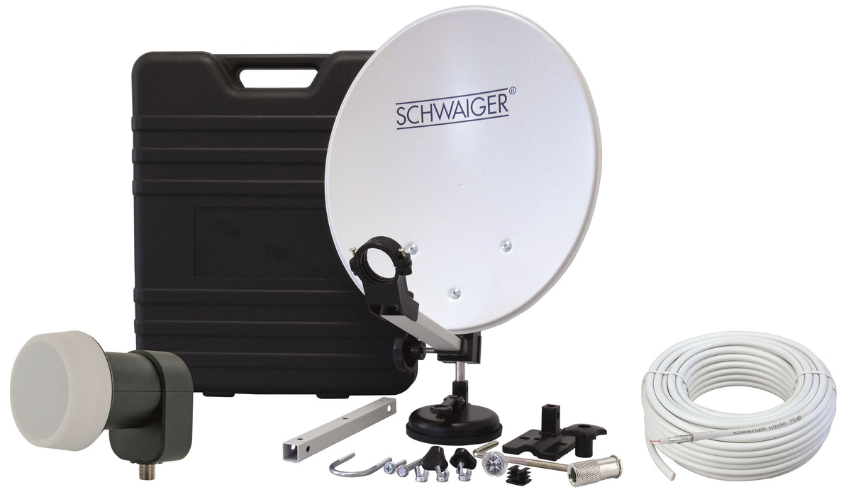 camping sat antenne Camping Satellitenanlage Hellgrau Stahl 35 cm — Schwaiger GmbH