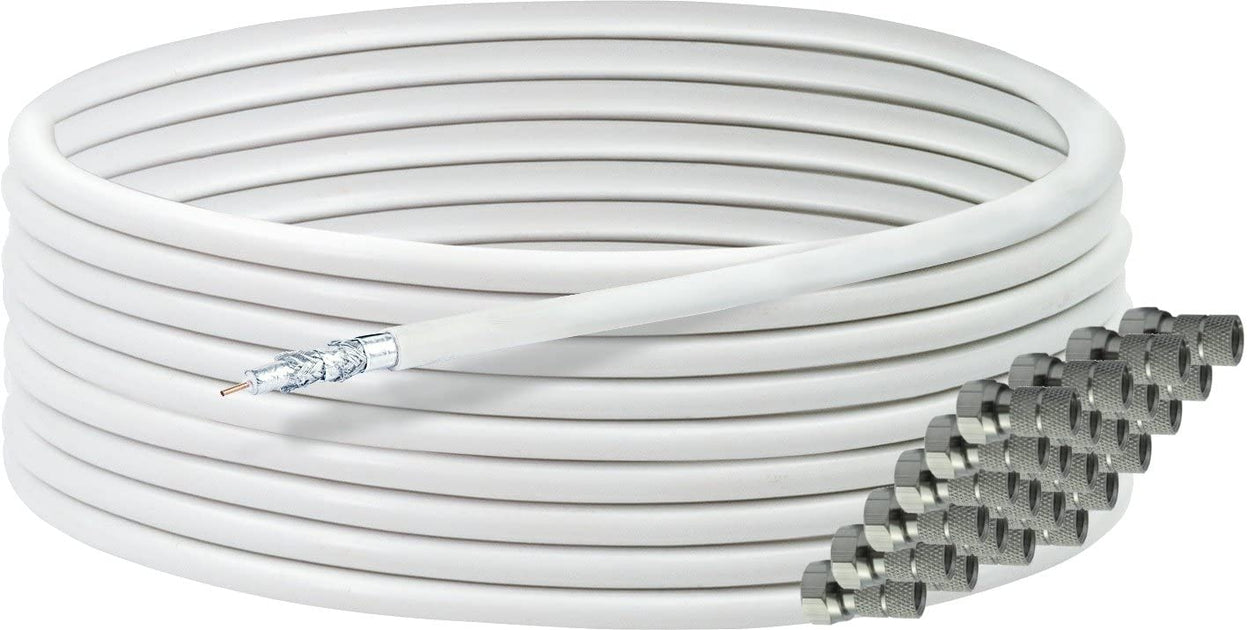 50m HQ 135 Satellitenkabel Sat Koax Antennen Kabel TV Full HD 130